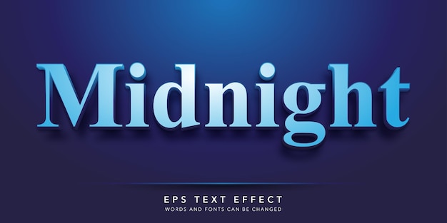 Middernacht 3D bewerkbare tekst effect