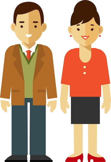 Middle Age Couple Man and Woman in Casual Clothes Standing Together