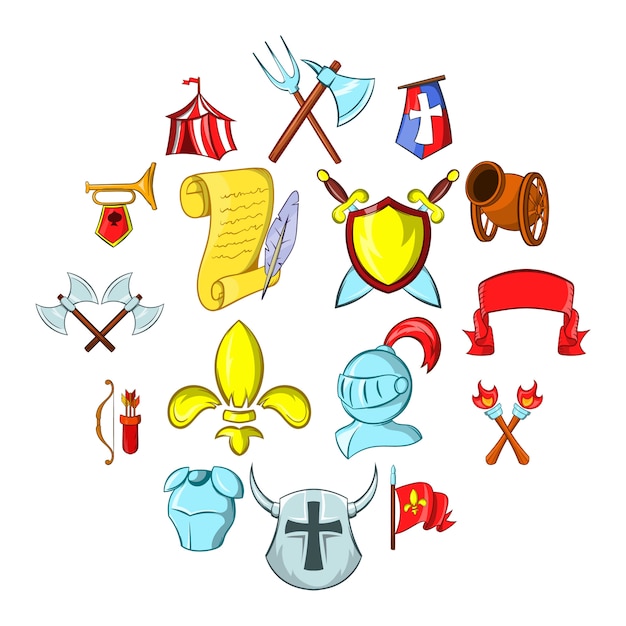 Set di icone del medioevo