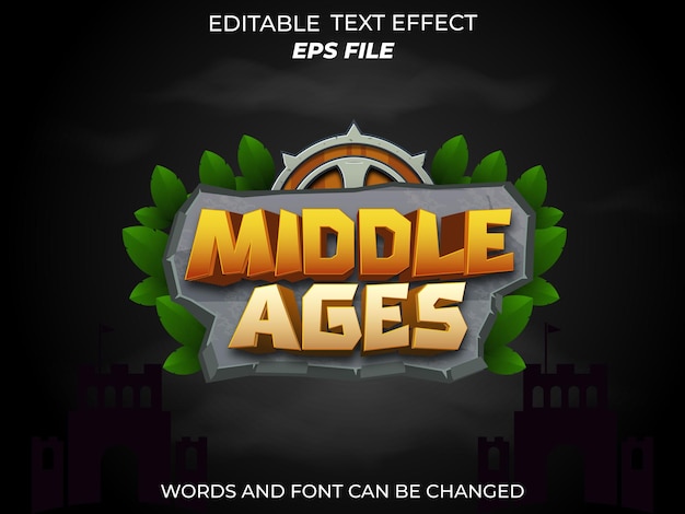 middle ages text effect font editable typography 3d text for medieval fantasy and rpg games