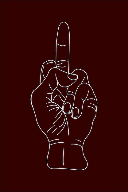 Vector middle finger hand gesture vector illustration rude gesture offensive sign