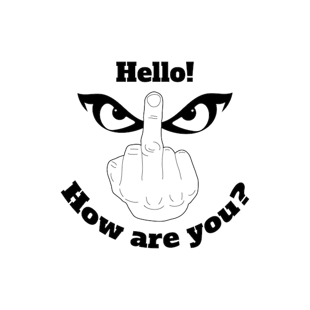 Vector middle finger hand svg humor funny graphic