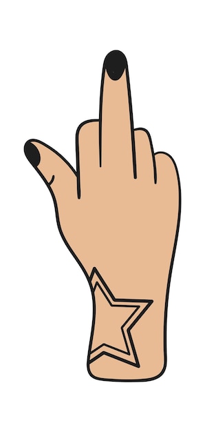 Vector middle finger sign hand vector illustration