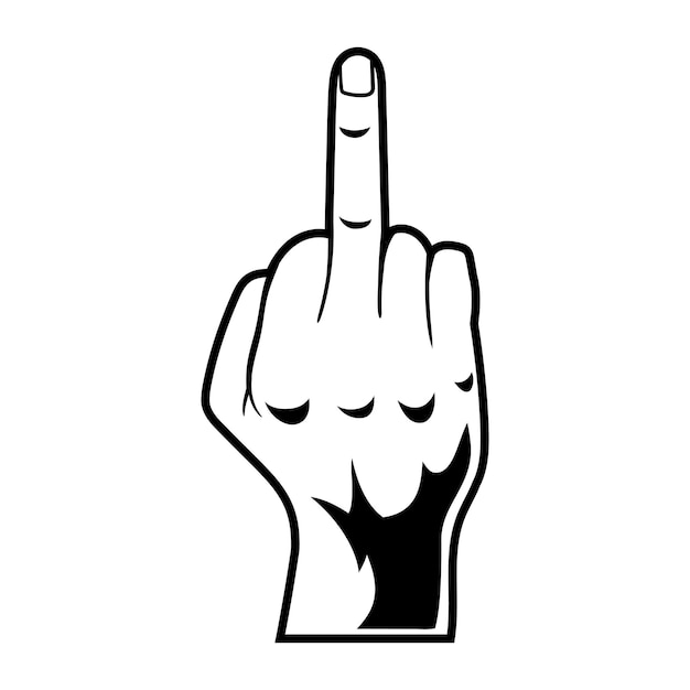 middle finger vector hand sign