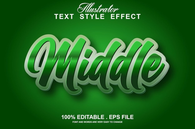 Vector middle text effect editable