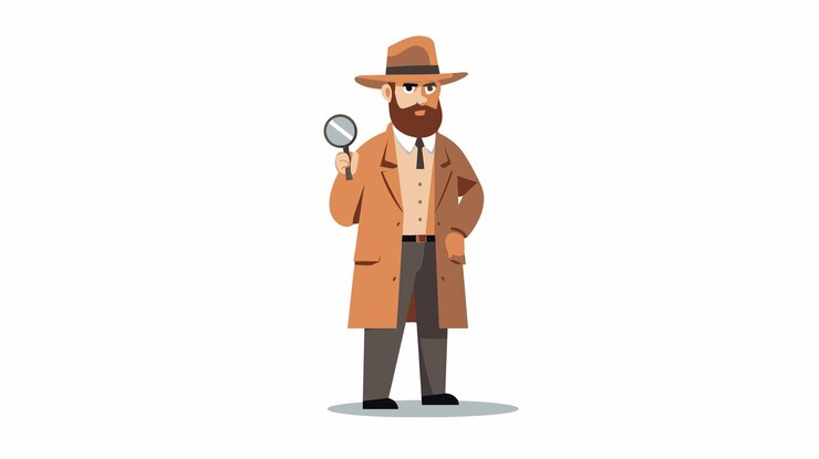 Vector middleaged officer doing inspections