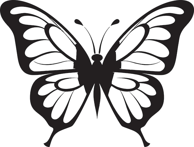 Vector midnight mirage vector black butterfly icon darkened dynasty butterfly logo in black vector