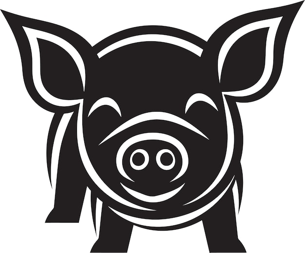 Вектор Иллюстрация черной свиньи midnight oinkerтемная свинья темная векторная свиня