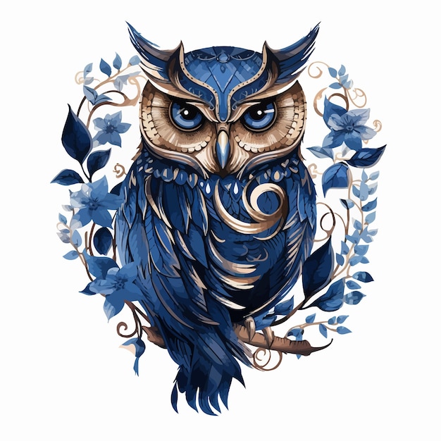 ベクトル midnight_ornament_owl_vector (ミッドナイト_オーナメント_ウウ)