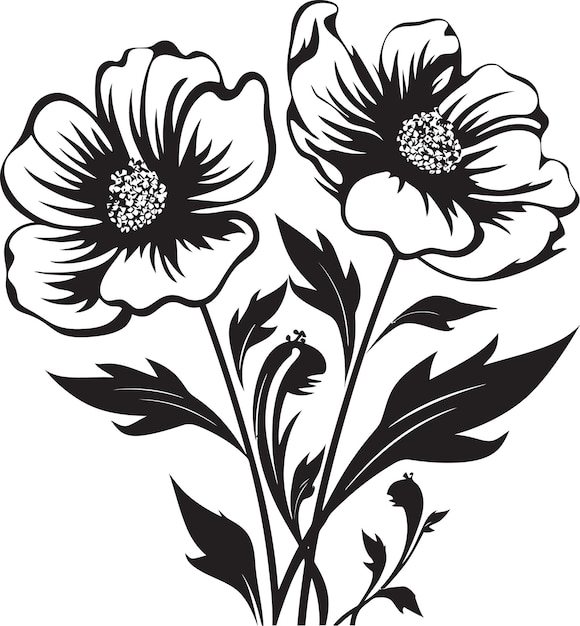 Midnight Peony Patterns Dark Vector IllustrationNoir Chrysanthemum Borders Black Floral Vectors