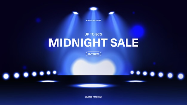 Vector midnight sale banner template