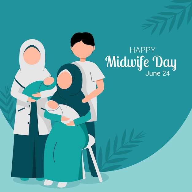 Midwifes day illustration flat design