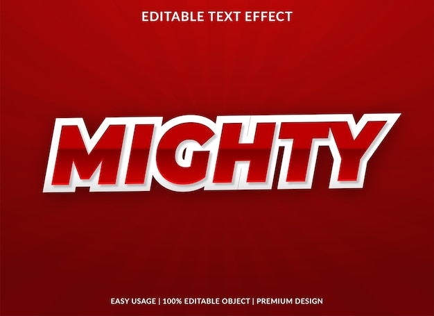 Mighty bold text effect template premium style