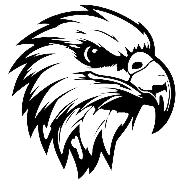 Mighty eagle head logo vector art illustration mascotte simbolo silhouette tattoo