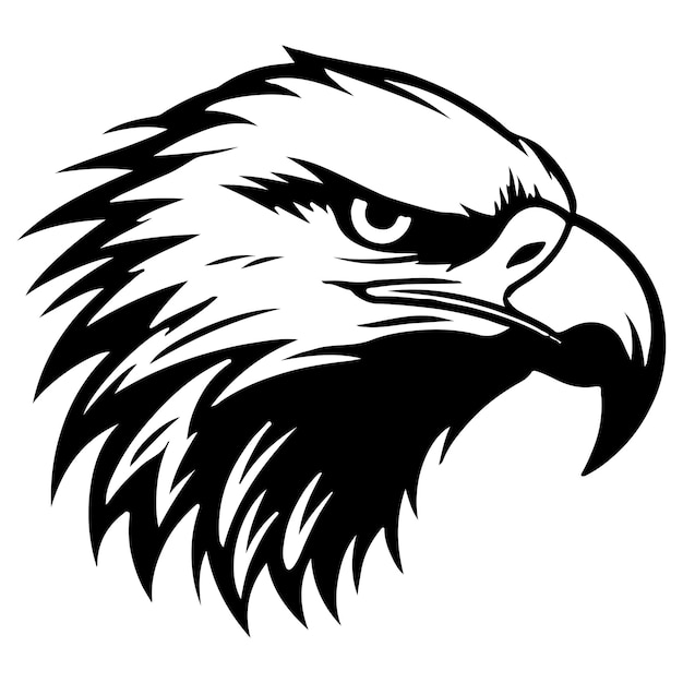 Vector mighty eagle head logo vector art illustration mascot symbol silhouette tattoo