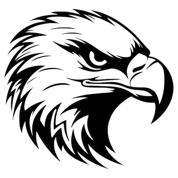 Mighty eagle head logo vector art illustration mascotte simbolo silhouette tattoo