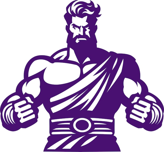 Vector mighty hercules character logo