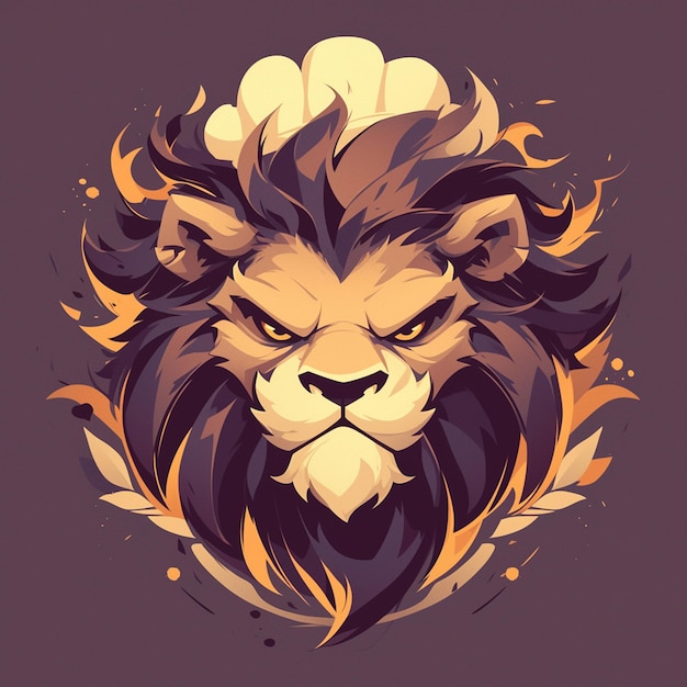 Vector a mighty lion chef cartoon style