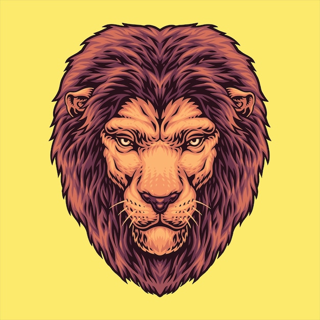 Mighty lion head illustration