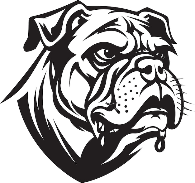 Vector mighty mascot black bulldog logo vector icon bulldog tenacity zwart embleem ontwerp