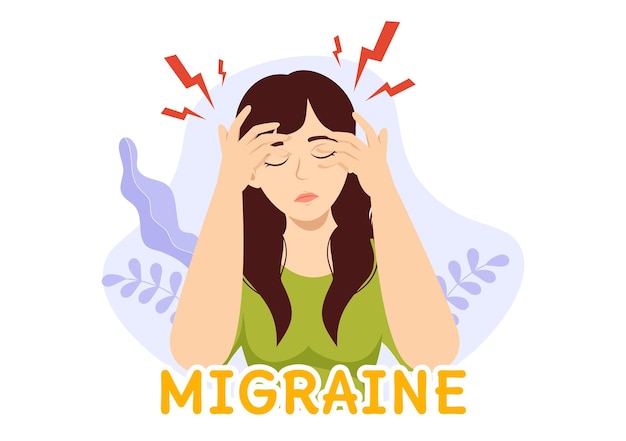 Migraine Vector Illustration People Suffers from Headaches and Migraines in Healthcare