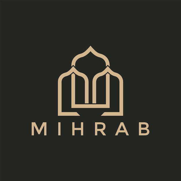 Vector mihrab logo vector icon illustration