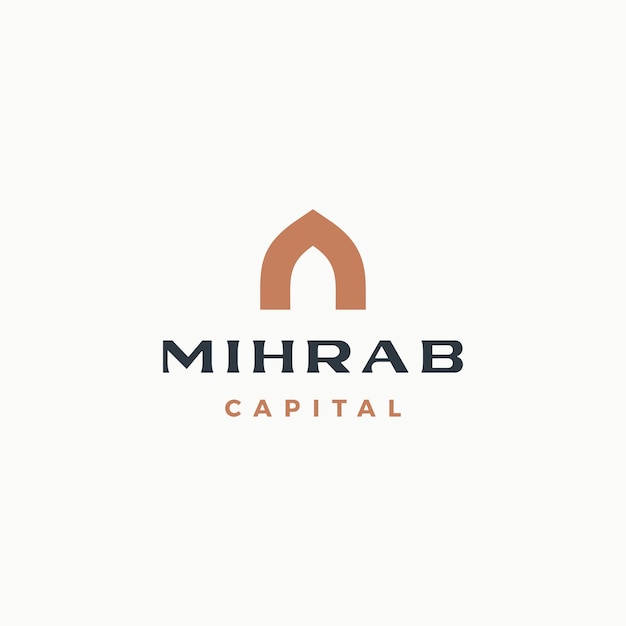 Mihrab niche arch door logo vector icon illustration