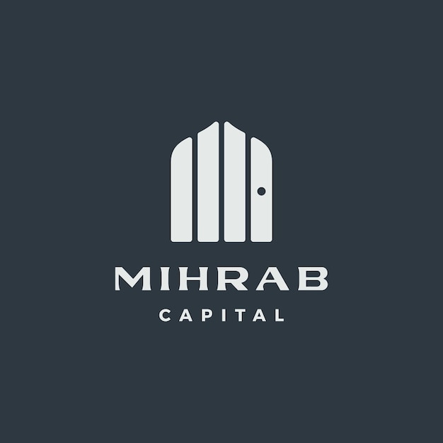 Vector mihrab niche arch door logo vector icon illustration