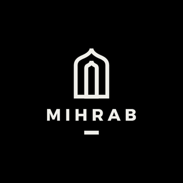 Mihrab niche boog deur logo vector pictogram illustratie