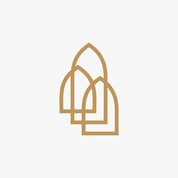 Mihrab niche boog deur logo vector pictogram illustratie