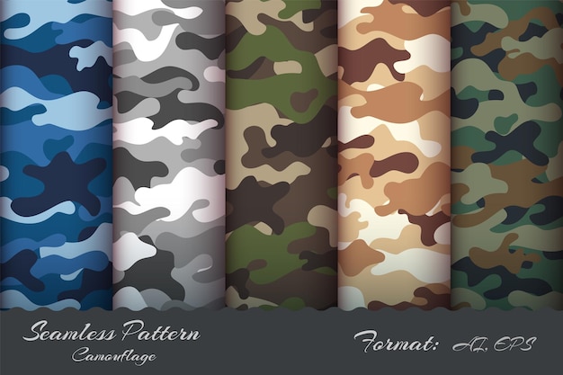 Vector miilitary camouflage naadloos patroon instellen