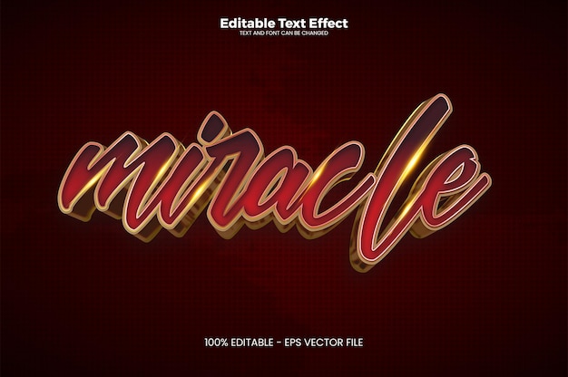 Vector miiracle editable text effect in modern trend style