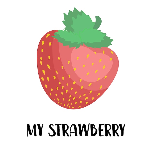 Mijn aardbei. Valentijnsdag concept. Wenskaart voor geliefde