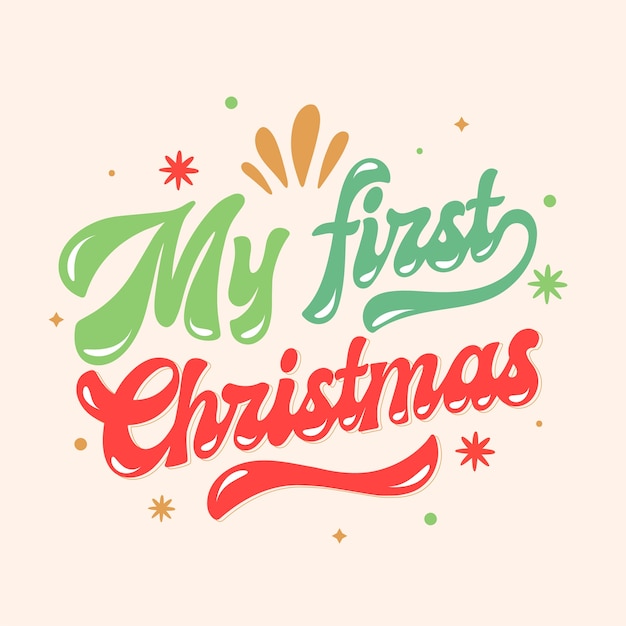 Vector mijn eerste kerstbelettering