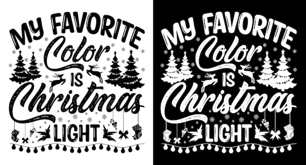 Vector mijn favoriete kleur kerst typografie tshirt design
