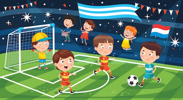 Mijn lieve kinderen buiten voetballen