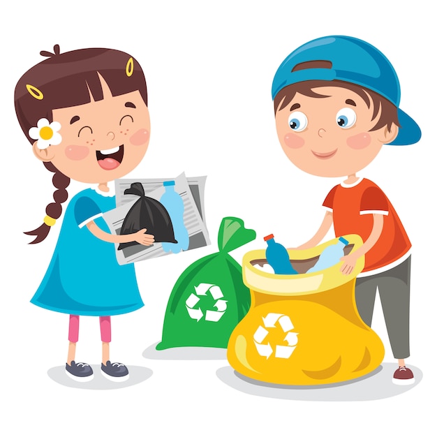 Mijn lieve kinderen, schoonmaken en recyclen van afval