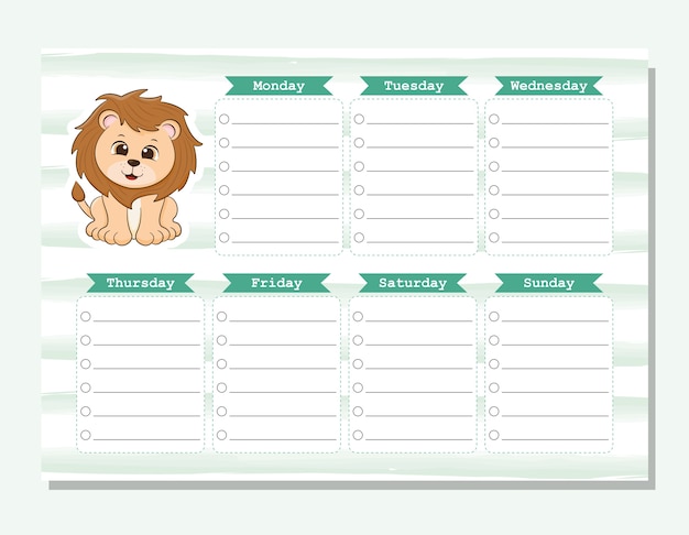 Mijn weekplanner lion