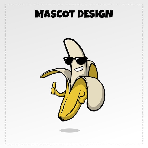 Mijnheer Banaan Mascotte Ontwerp Illustratie