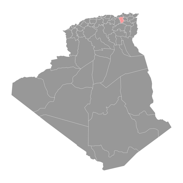 Mila province map administrative division of Algeria