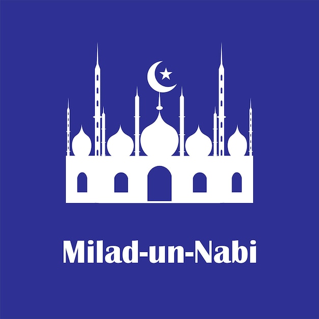 Milad-un-nabi, compleanno del profeta maometto, illustrazione vettoriale.