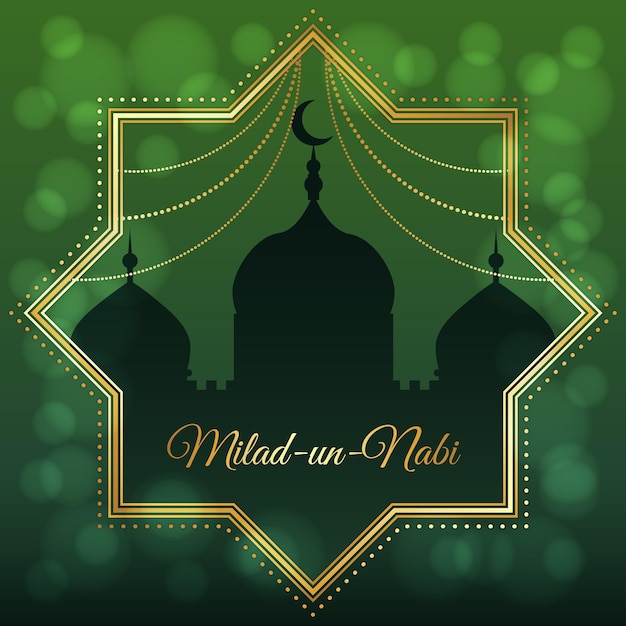 Vector milad un nabi greeting concept