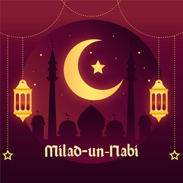 Концепция приветствия milad un nabi