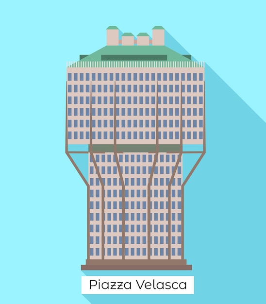 Vector milan piazza velasca icon flat illustration of milan piazza velasca vector icon for web design