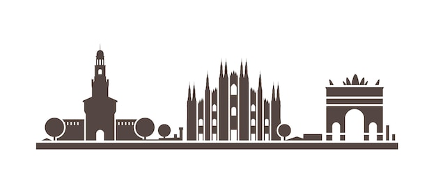 Milan Simple Monochrome Stylish Skyline