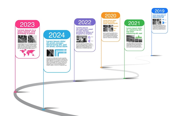 Milestone Company Timeline RoadmapInfographic Vector