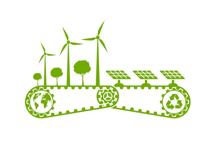 Vector milieuvriendelijke ontwikkeling van duurzame energie