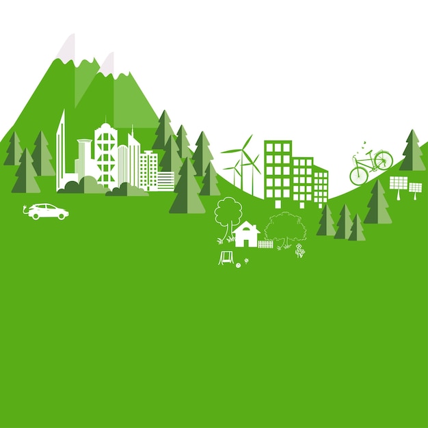 Milieuvriendelijke wereld Illustratie van ecologie het concept van info graphics modern design