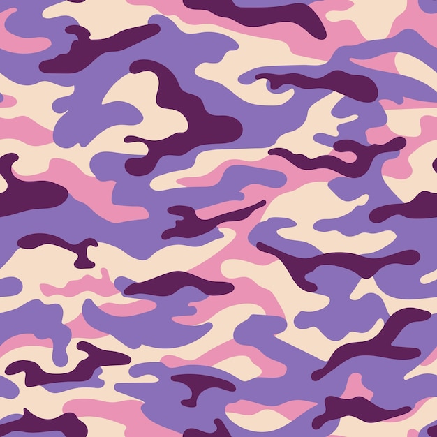 Militair naadloos patroon, lila kleur. vector illustratie