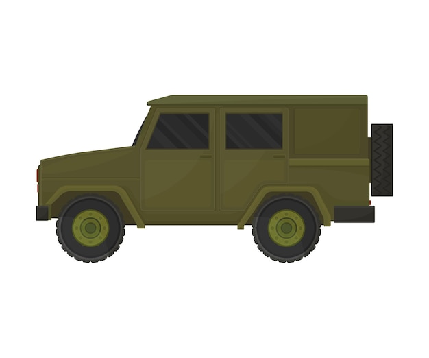 Vector militaire auto voor passagiers vectorillustratie op een witte achtergrond